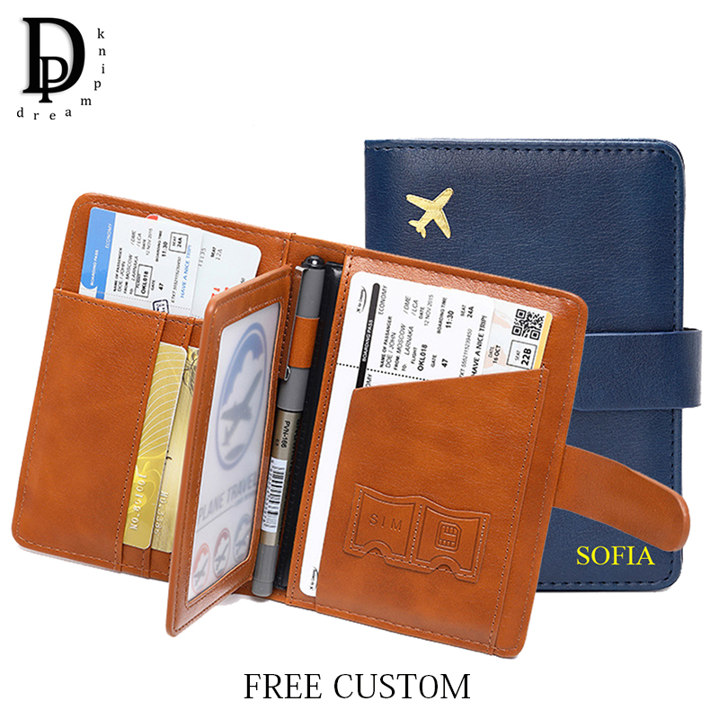 Travel Accessories Bag For Men - Benutzerdefinierte Buchstaben Reisepass Brieftasche Mode PU