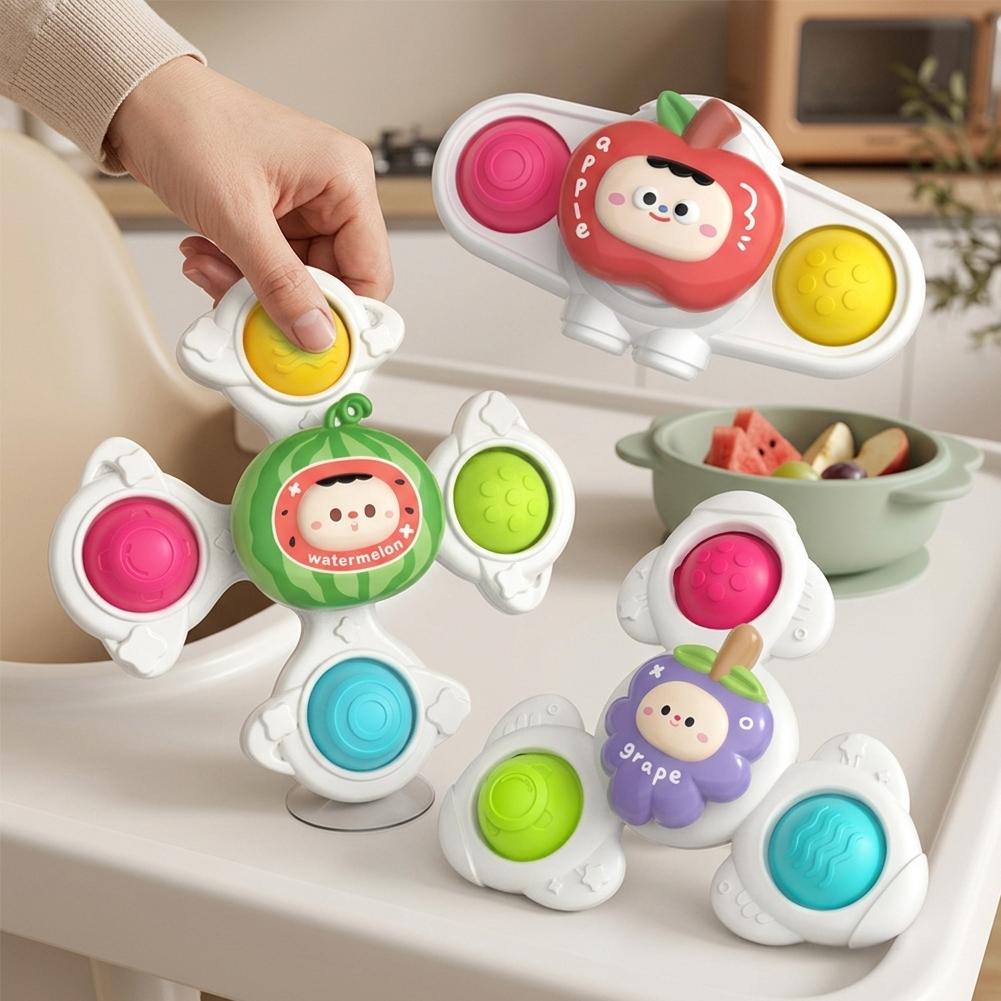 Travel Accessories For Baby - 3-teiliges Baby-Saugnapf-Fidget-Spinner-Set für Esstisch, Bad, Fenster,
