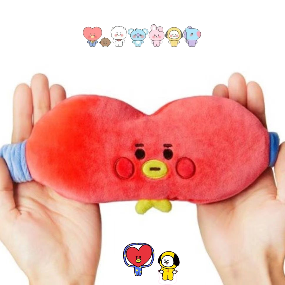 Travel Accessories Store - BT21 Cartoon Niedliche Plüsch-Augenmaske Kawaii Unisex