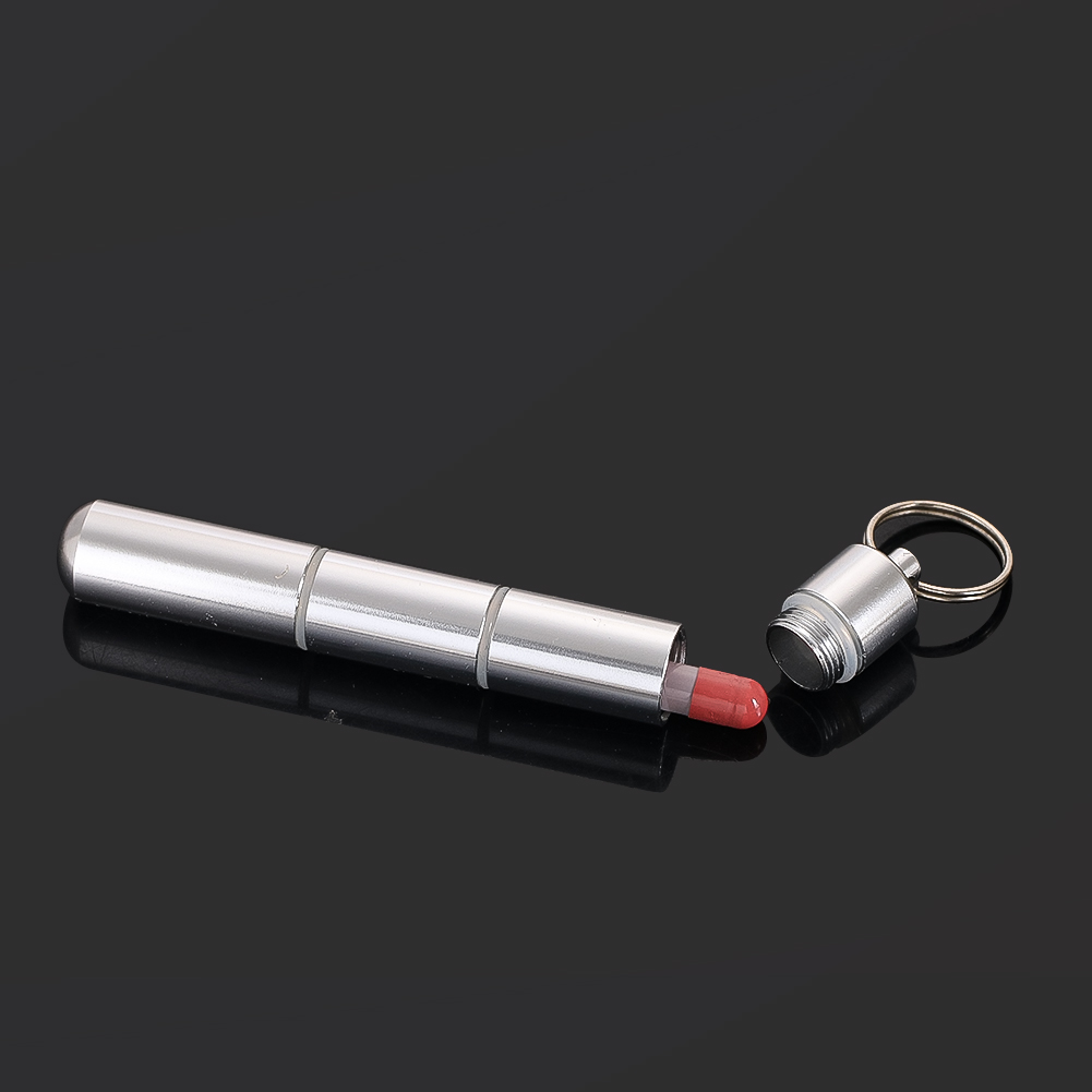 Travel Accessories For Europe - Edelstahl Schlüsselanhänger Kapsel Wasserdichter Pillenhalter Tragbarer