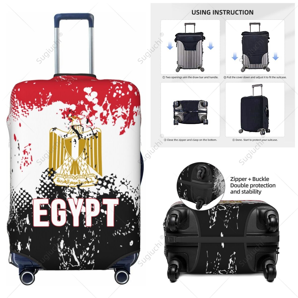 Travel Accessories Egypt - Gepäckabdeckung mit Ägypten-Flagge, Koffer, elastischer Staubkoffer,