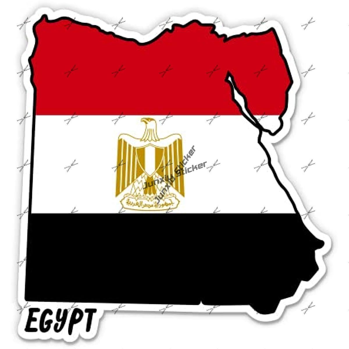 Travel Accessories Egypt - Ägypten Aufkleber Ägypten Karte mit Flagge